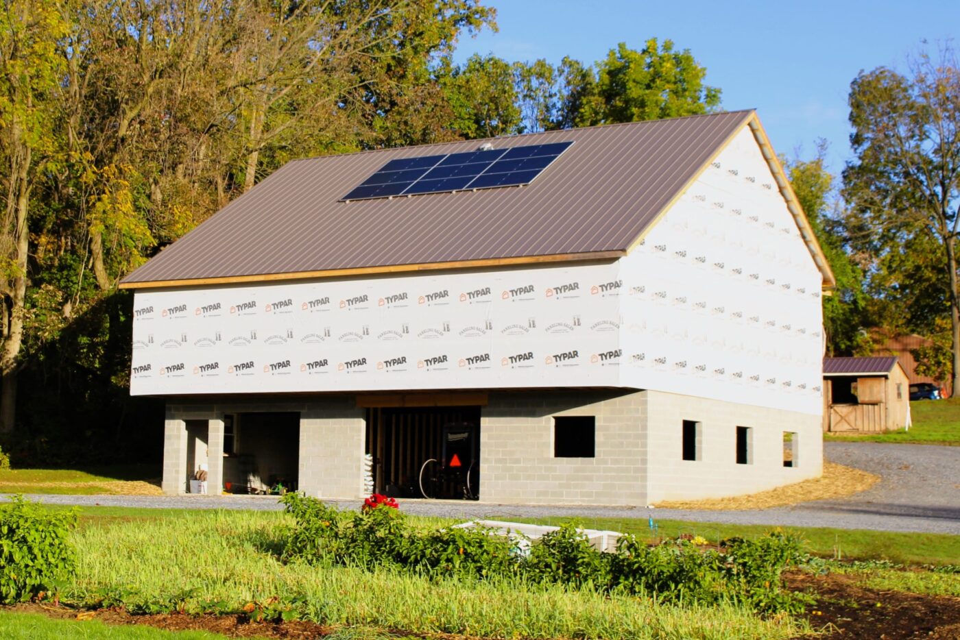 Light Stone Paradise Panel metal roofing on a new build in Delaware near Smyrna