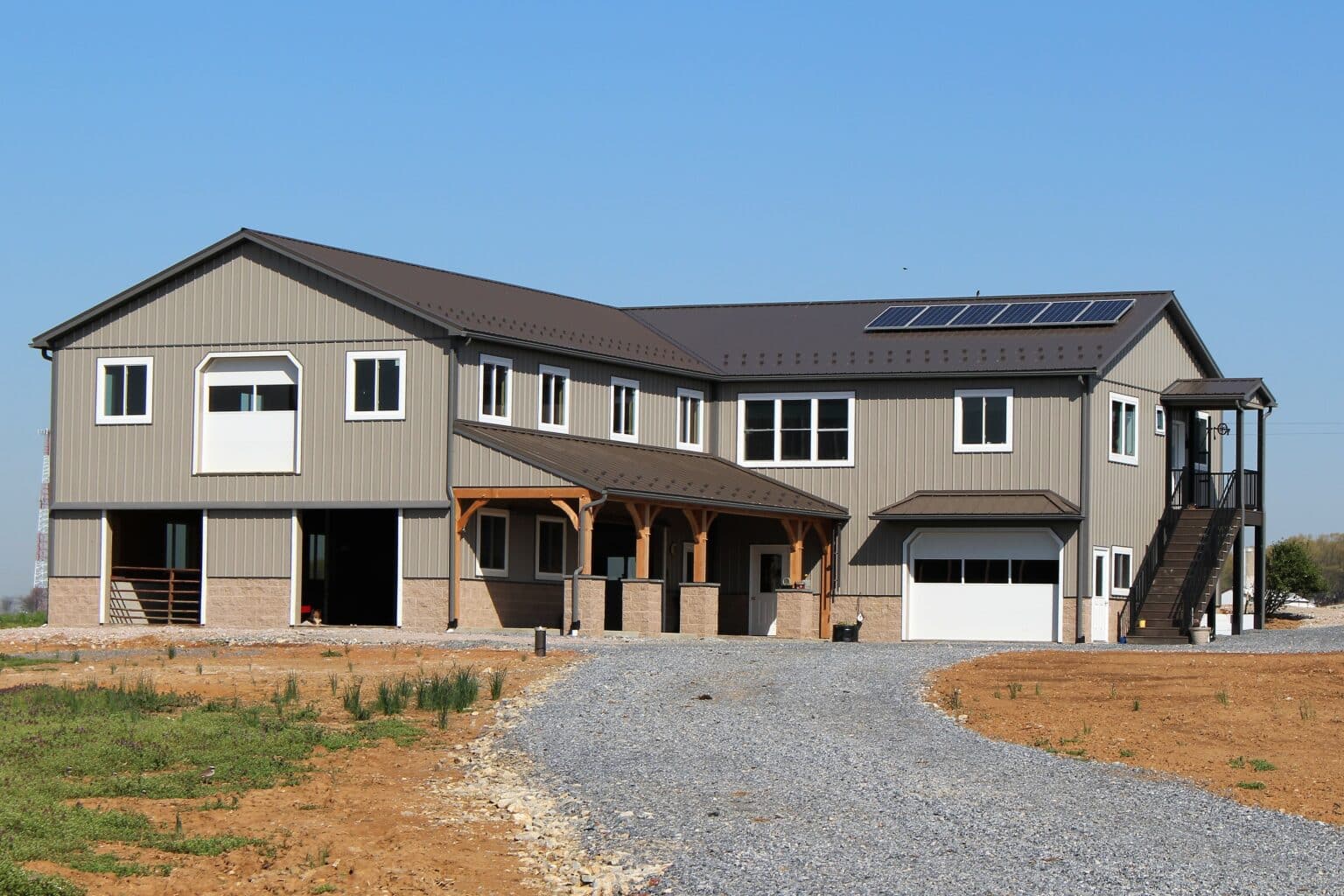 burnished slate metal roofing and trim with clay siding in new holland pa