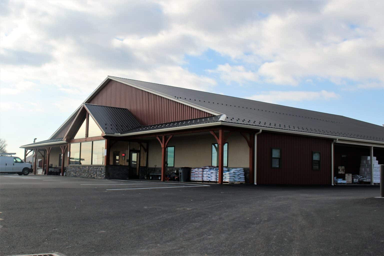 burnished slate metal roofing red textured metal siding ivory metal trim in gordonville pa