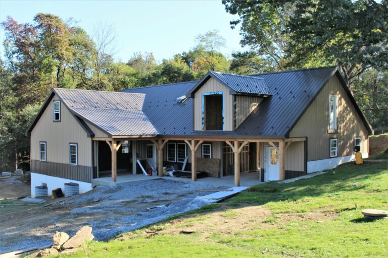 tan metal siding and burnished slate metal roof and trim in ronks paq