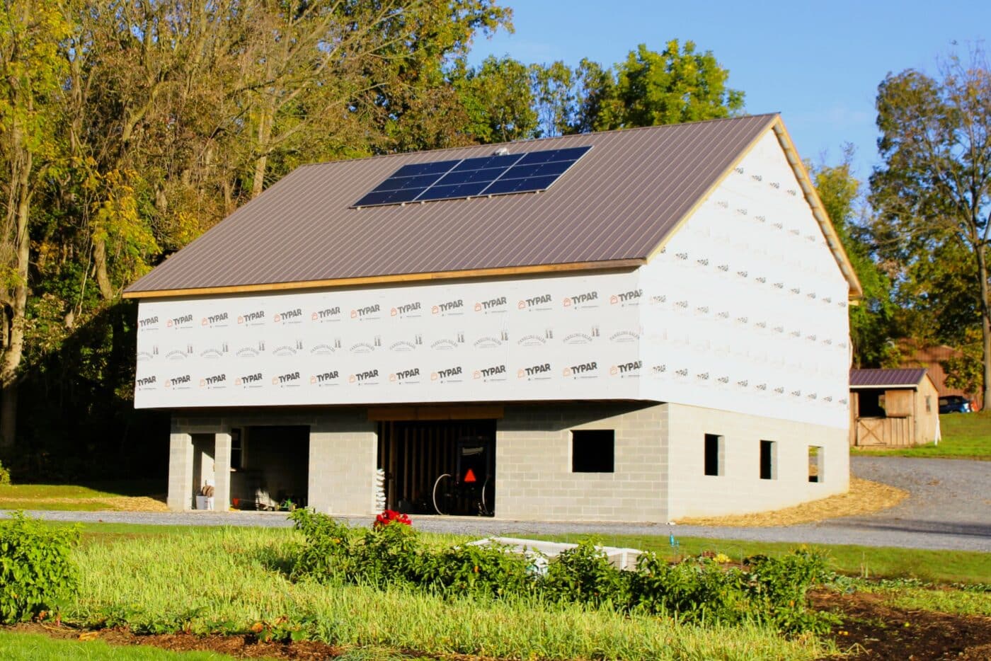 Light Stone Paradise Panel metal roofing on a new build in Maryland near Elkton